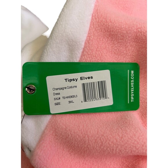 Tipsy Elves Rose Champagne Bottle Costume Hoodie Dress Zip Up Size 3XL - Picture 7 of 9